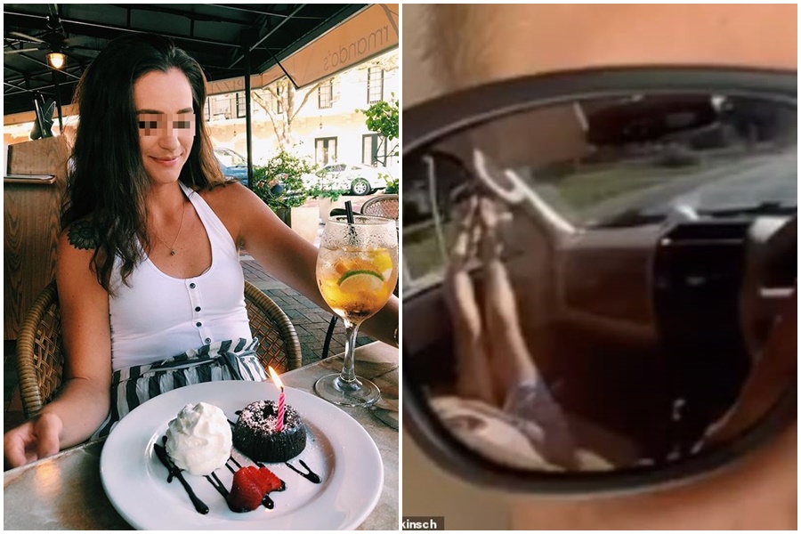 金斯從男友傳來的自拍照發現「偷吃證據」，怒提分手。（翻攝自抖音、IG）