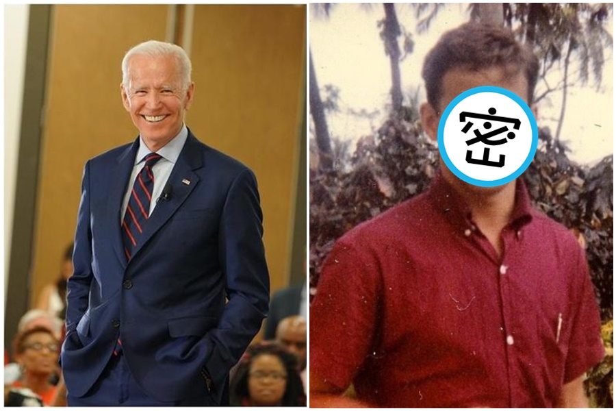 拜登年輕照在網路上瘋傳。（翻攝自拜登推特臉書/IG）