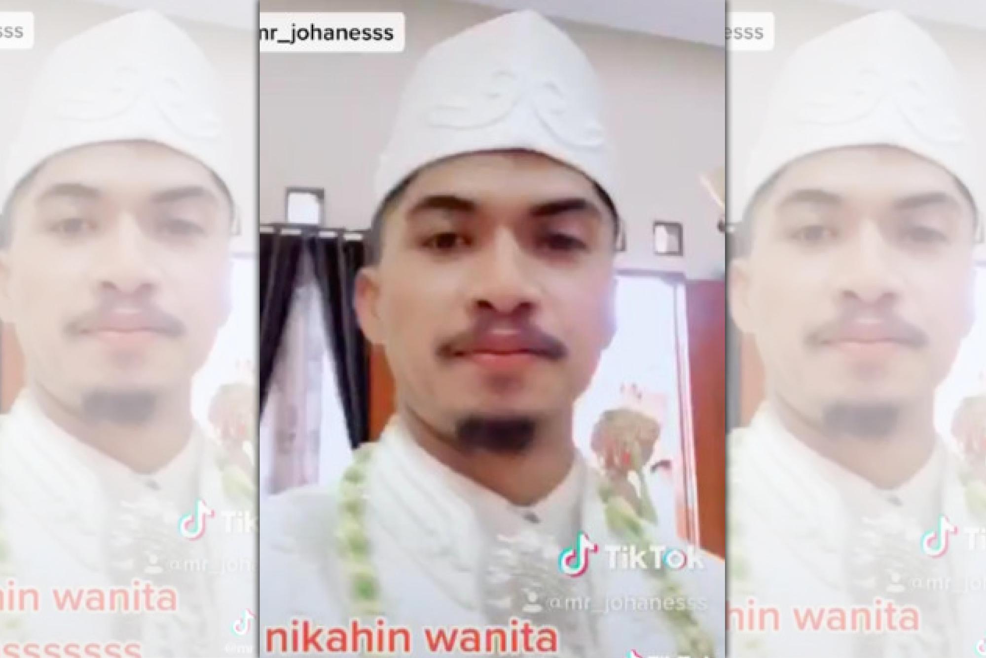 印度魯男約翰納斯一次娶三個老婆。（翻攝自抖mr_johanesss）