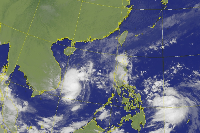 氣象局指出，今日「艾陶」與「梵高」兩個颱風接力生成。（翻攝自中央氣象局）