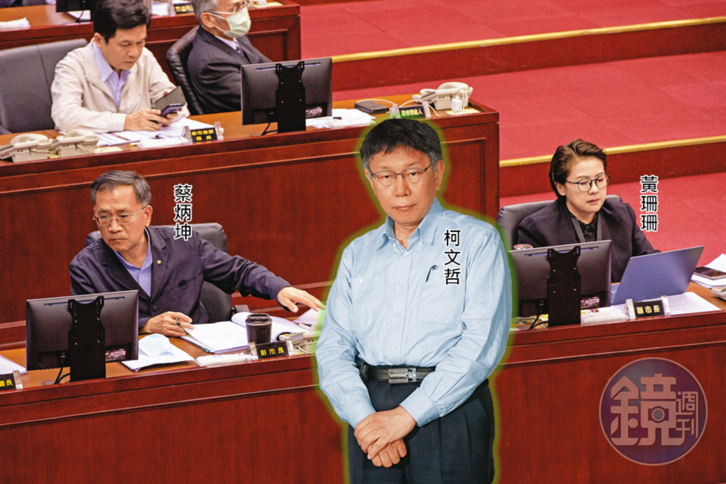 柯文哲的2位副市長黃珊珊（右）、蔡炳坤（左）被點名參選北市、中市市長，卻傳出因爭奪市政資源與曝光出現齟齬。