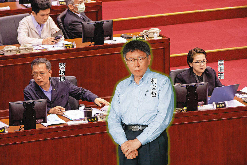 柯文哲的2位副市長黃珊珊（右）、蔡炳坤（左）被點名參選北市、中市市長，卻傳出因爭奪市政資源與曝光出現齟齬。