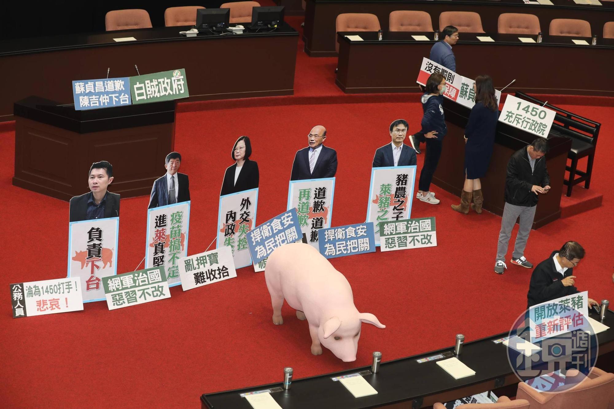 立法院國民黨團為美豬美牛議題杯葛蘇貞昌上台報告;圖為今日立法院情形。
