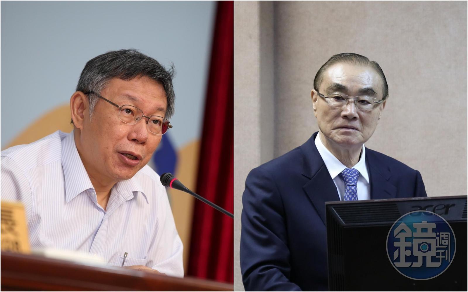 柯文哲(左)稱台灣應三軍戒備,馮世寬(右)認為這個說法太緊張了。(本刊資料照)