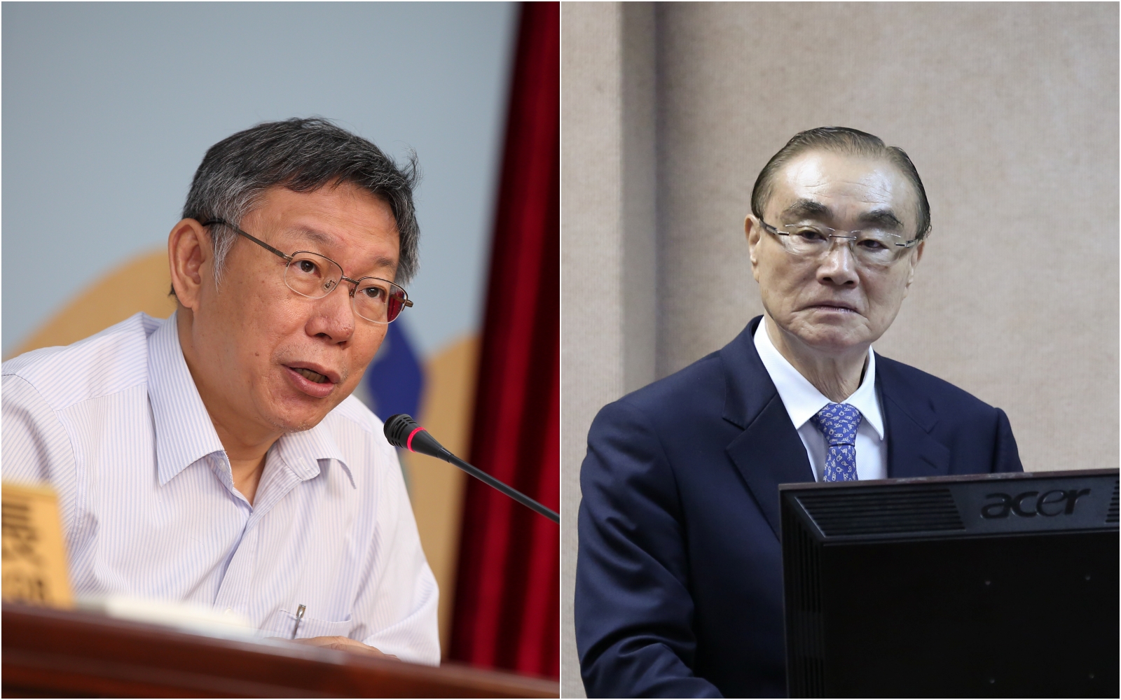 柯文哲（左）稱台灣應三軍戒備，馮世寬（右）認為這個說法太緊張了。（本刊資料照）