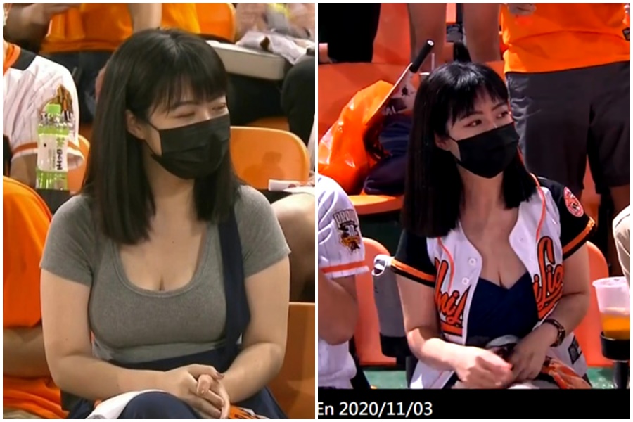 統一獅正妹球迷連日到場加油,亮麗外表引起大票網友關注。(翻攝自臉書社團)