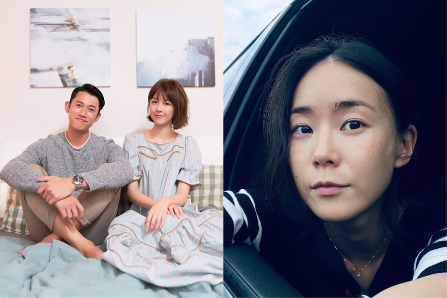 鍾瑶（右圖）透過經紀人回復前男友吳慷仁（左圖）認愛邵雨薇（中）。（翻攝自邵雨薇、鍾瑶臉書）