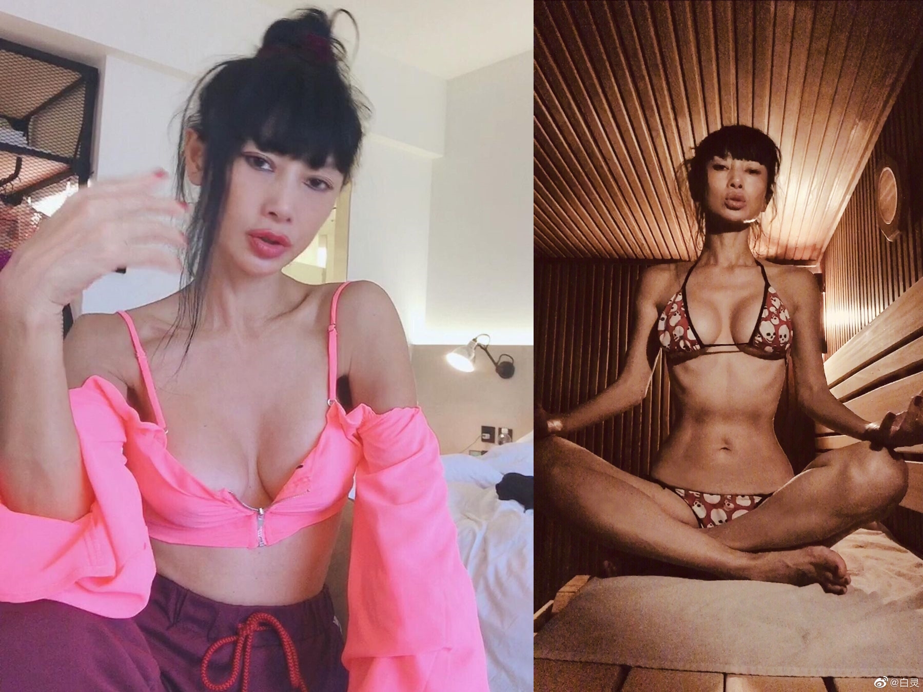 對於身材窈窕又常以聳動少布造型示人的白靈，影迷無不期待她能為今年的金馬紅毯帶來高潮。（翻攝自白靈微博）