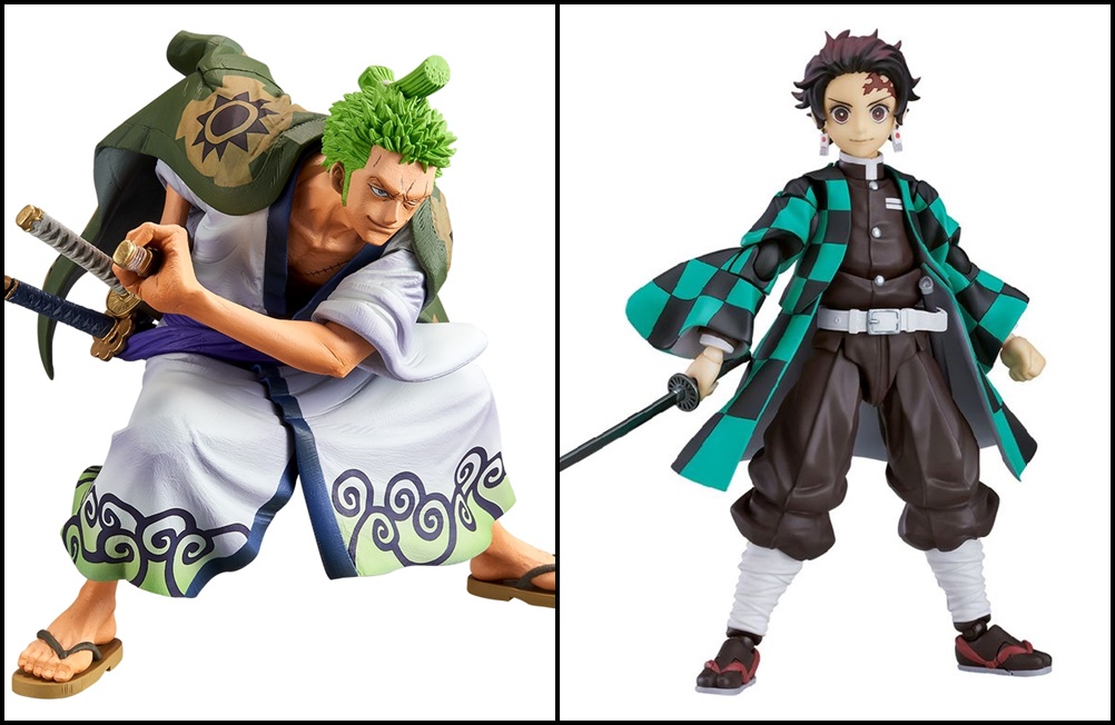 日本票選最強劍士，《鬼滅》炭治郎僅獲第6名，《航海王》索隆則拿下第2名。（翻攝自MUSE木棉花粉絲專頁、ONE PIECE.com推特）