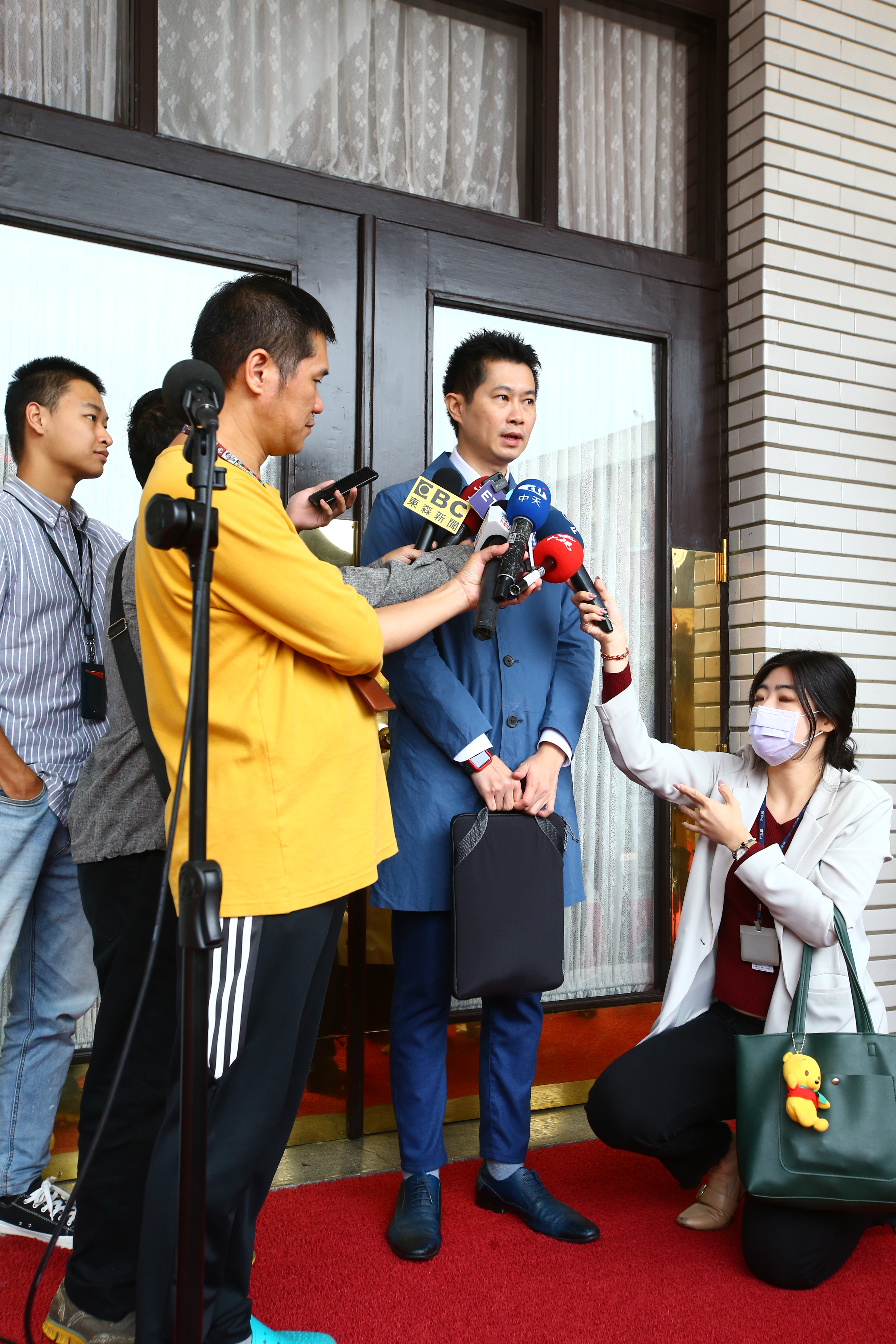 行政院發言人丁怡銘今午受訪。