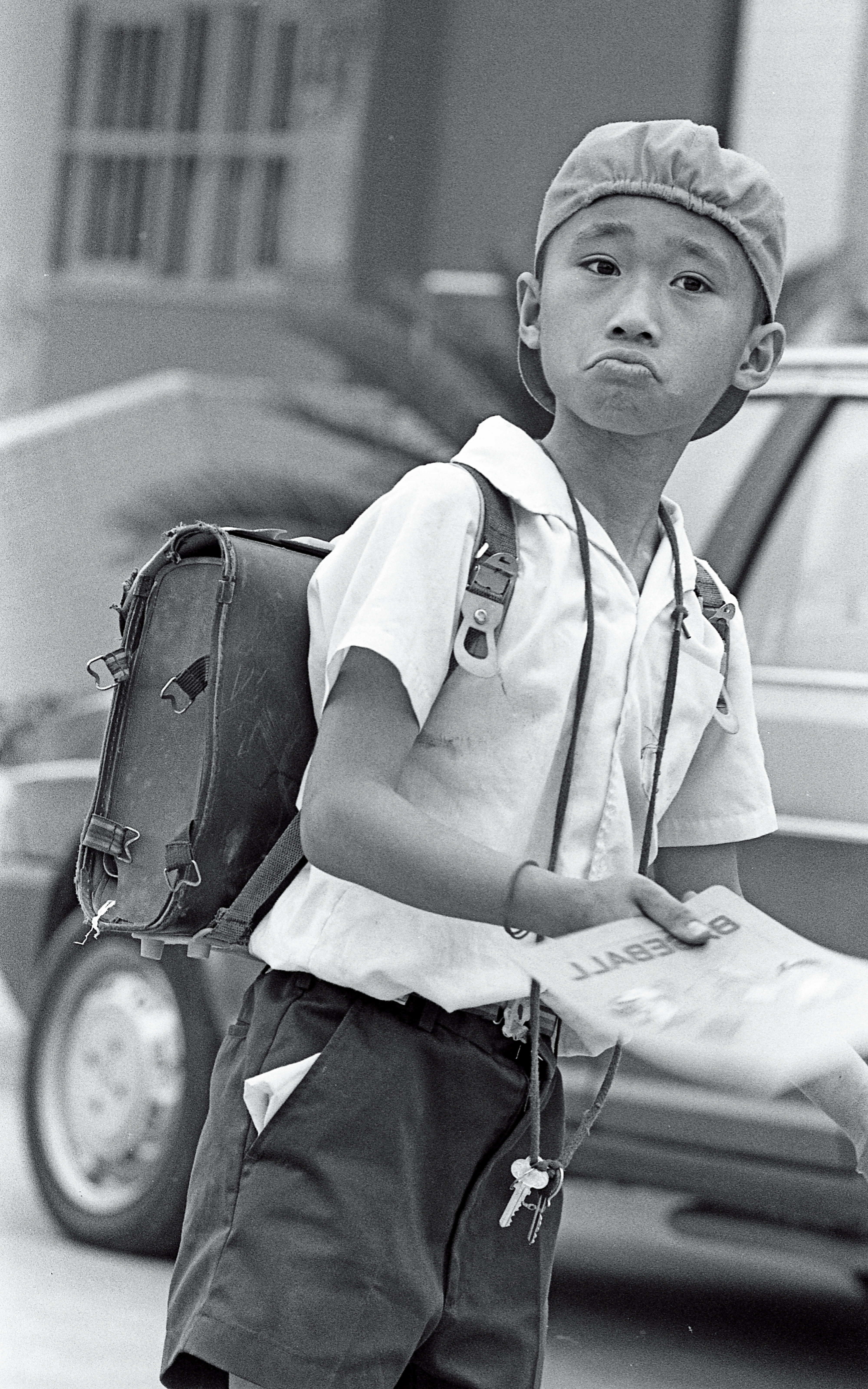 1988年，10歲的周子飛已進入小學就讀，尚無法說出一句完整的話。（蔡明德攝）