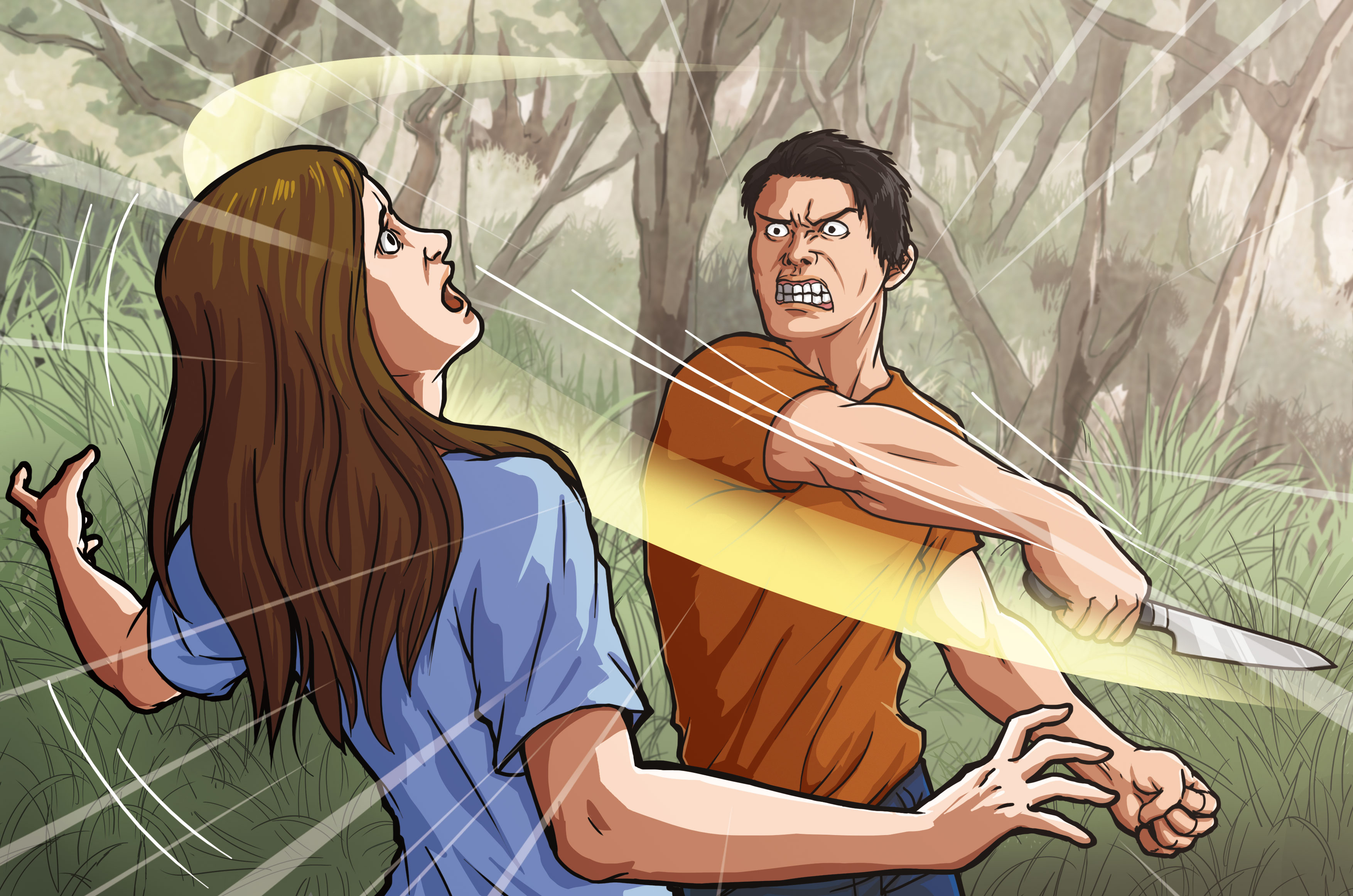 梁姓凶手一時情緒激動，揮刀割破張姓女子的喉嚨，成為致命傷。