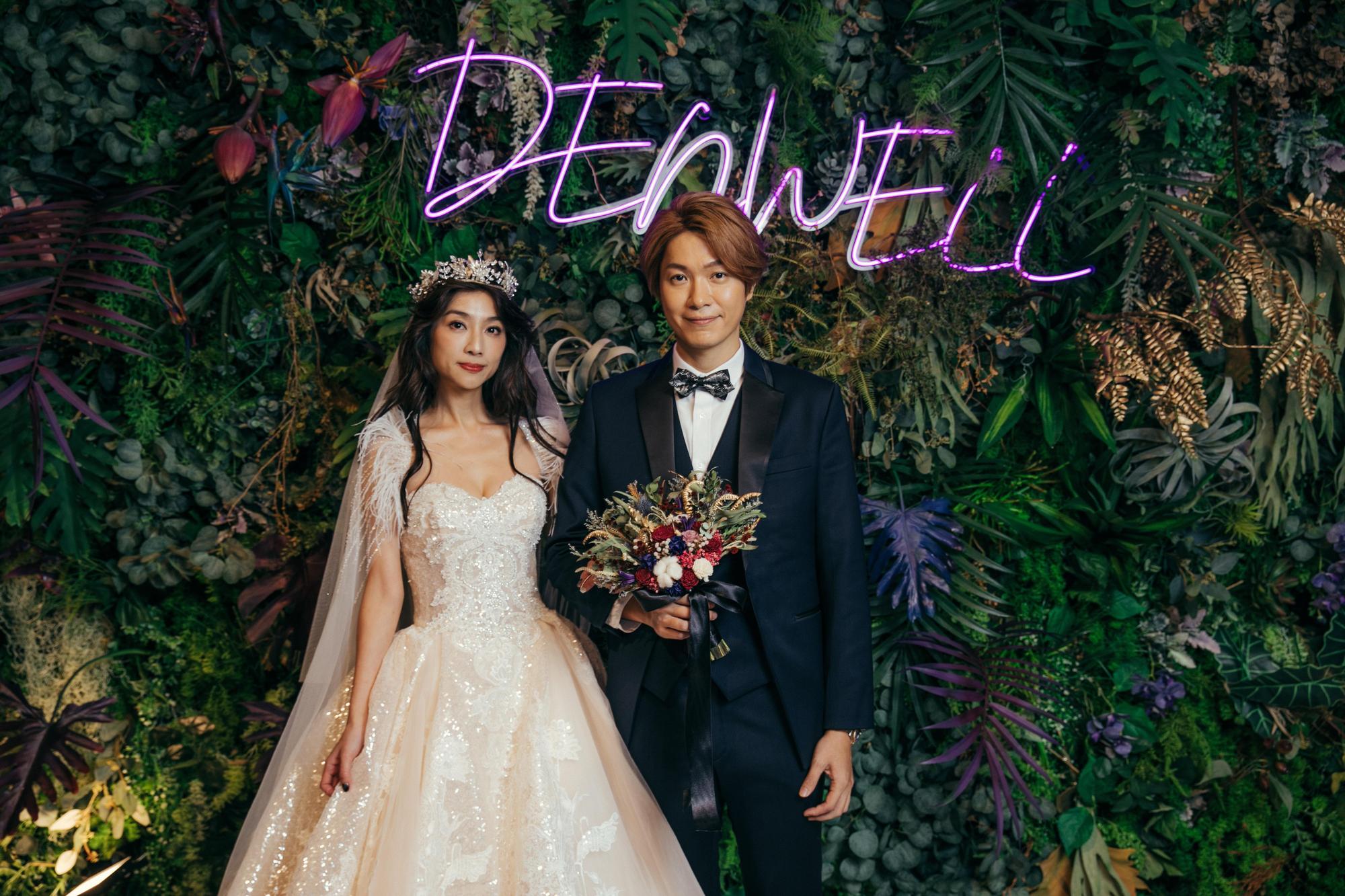 黃少谷(右)與林采薇(左)6月已經登記結婚,選擇在14日宴請賓客。(韓國藝匠提供)