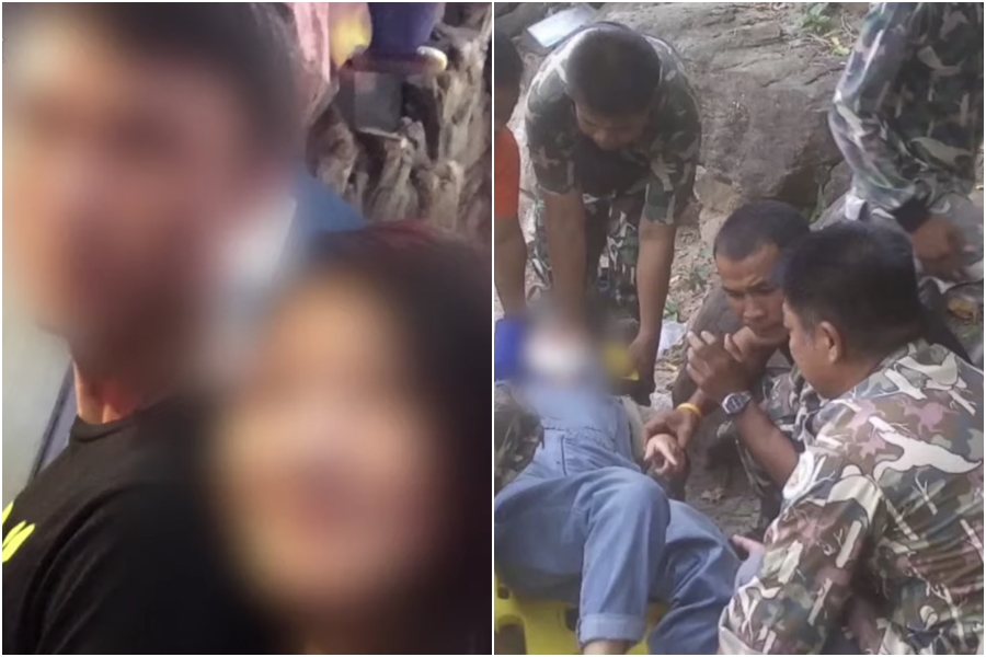 王女在泰國墜谷後奇蹟生還，並向警方舉發嫌犯就是自己的老公俞男。（翻攝自梨視頻）