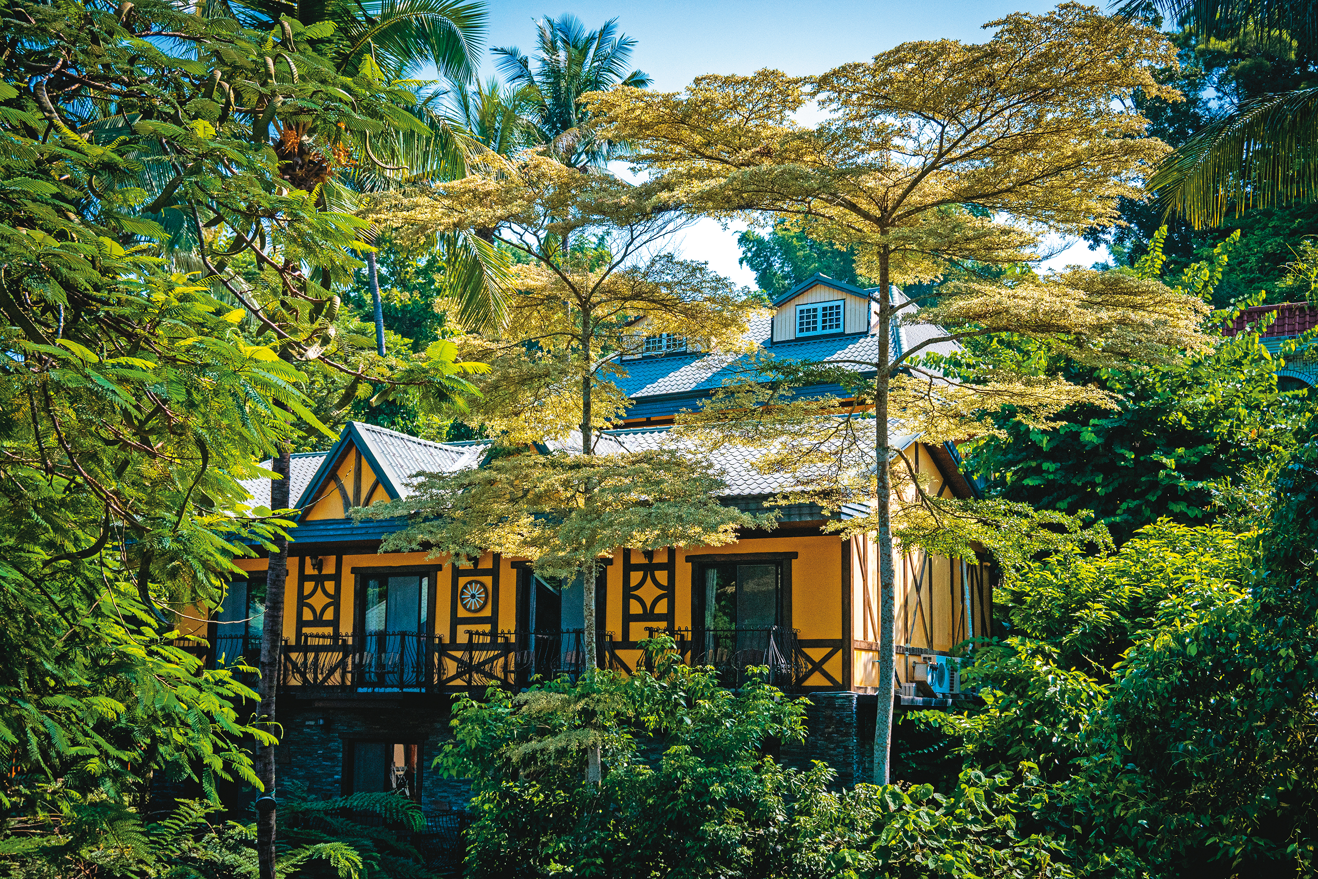 「大坑休閒農場」中有幾棟歐風別墅，讓人彷彿置身歐洲鄉野。