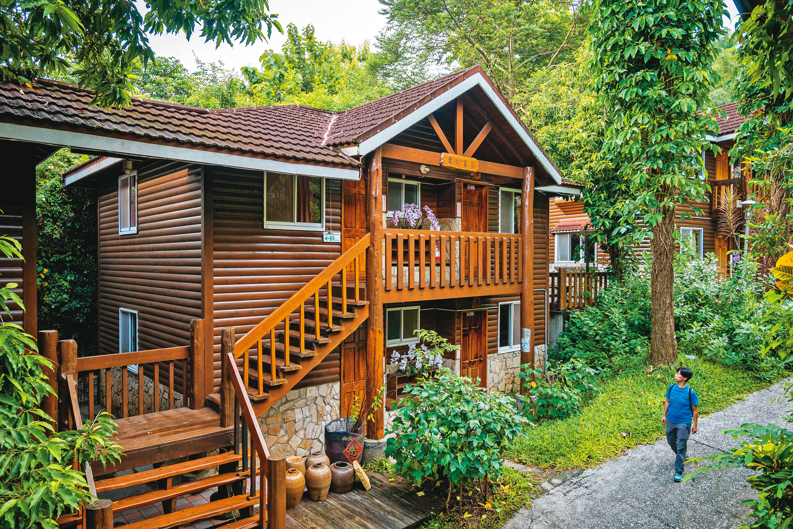 森林原木屋是早期興建的住房，充滿木香的空間，令人放鬆。
