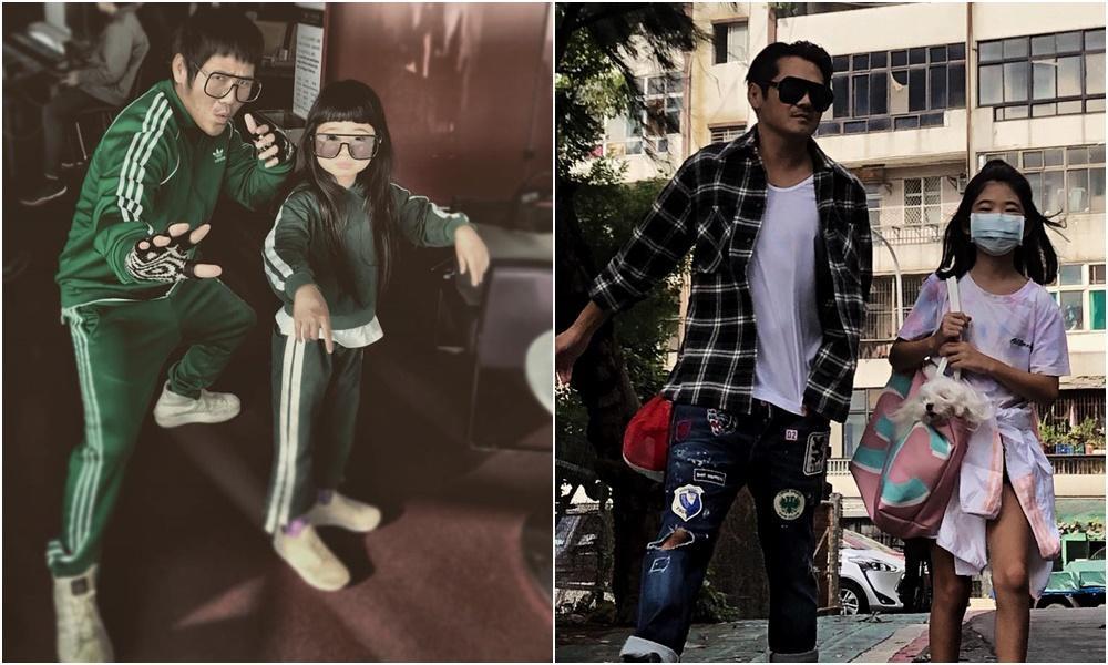曹格女兒Grace小時候（左圖右）長得相當可愛，目前10歲，（右圖右）已轉變成一個少女。（翻攝曹格臉書）