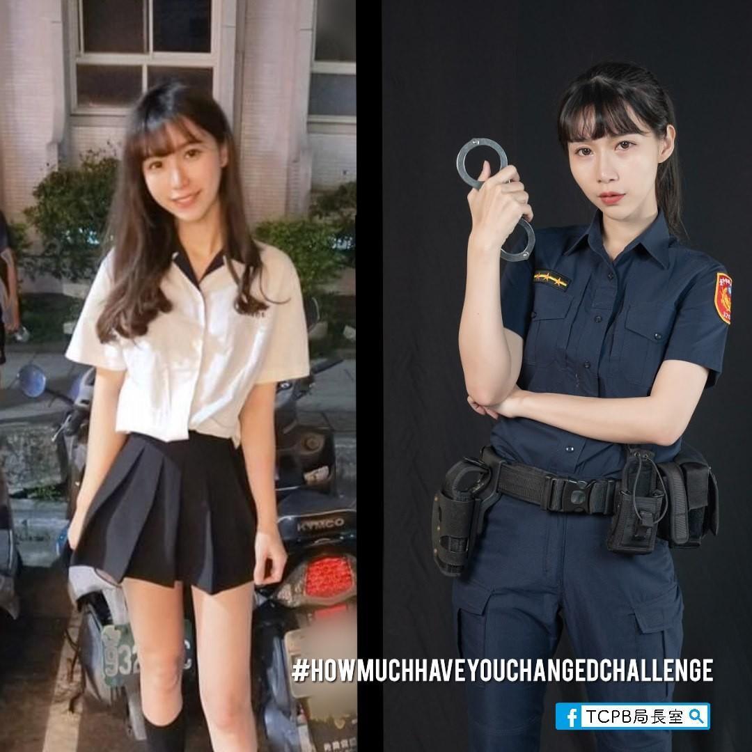 正妹女警高中制服照曝光,掀起網友關注。(翻攝自TCPB 局長室臉書)