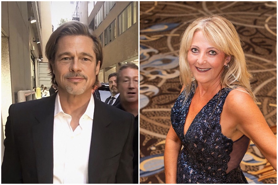 布萊德彼特被女總裁克莉絲汀娜指控「感情詐財」。（翻攝自布萊德彼特IG、克莉絲汀娜臉書）