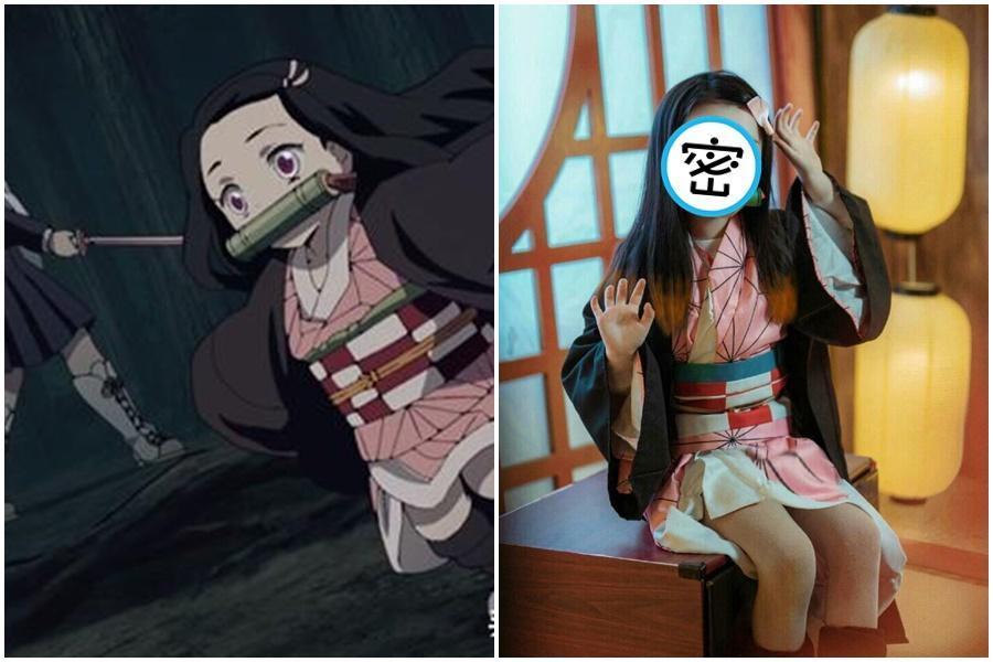 網友認證的「最可愛禰豆子cosplay」引發熱議。(翻攝自唐无邪i微博)