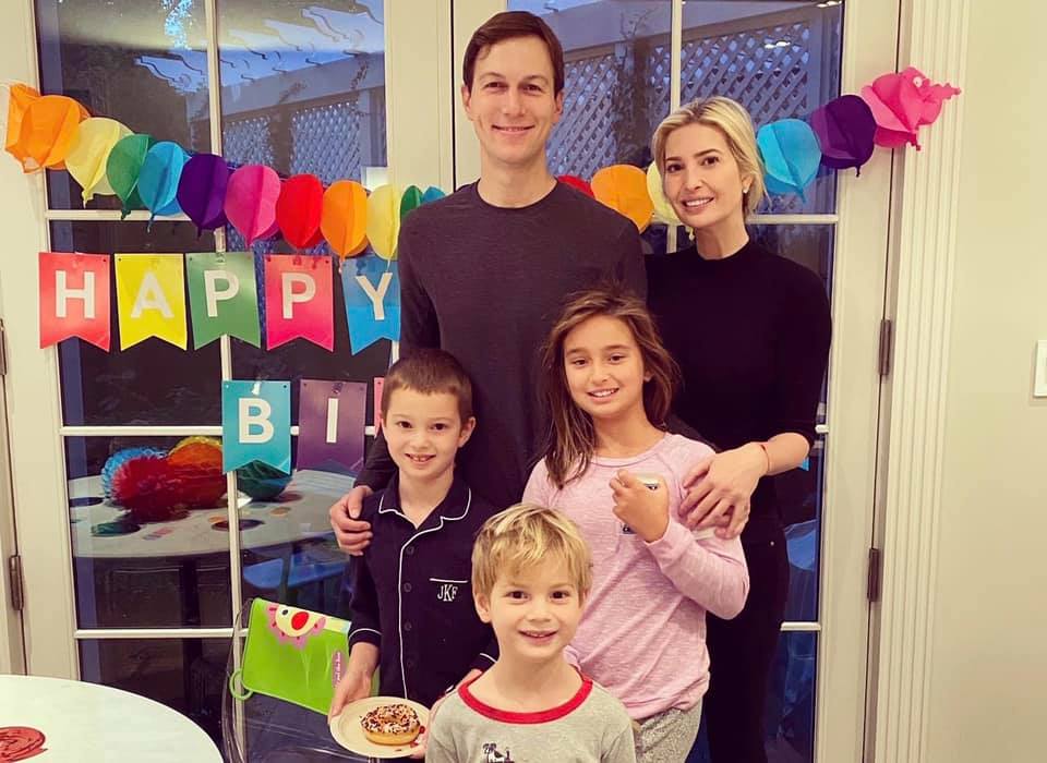 伊凡卡夫妻婚後育有1女2子，家庭幸福美滿。（翻攝Ivanka Trump臉書）