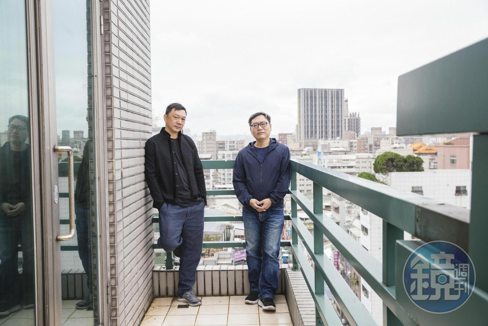 剪接師賴秀雄(右)與《同學麥娜絲》編導黃信堯。