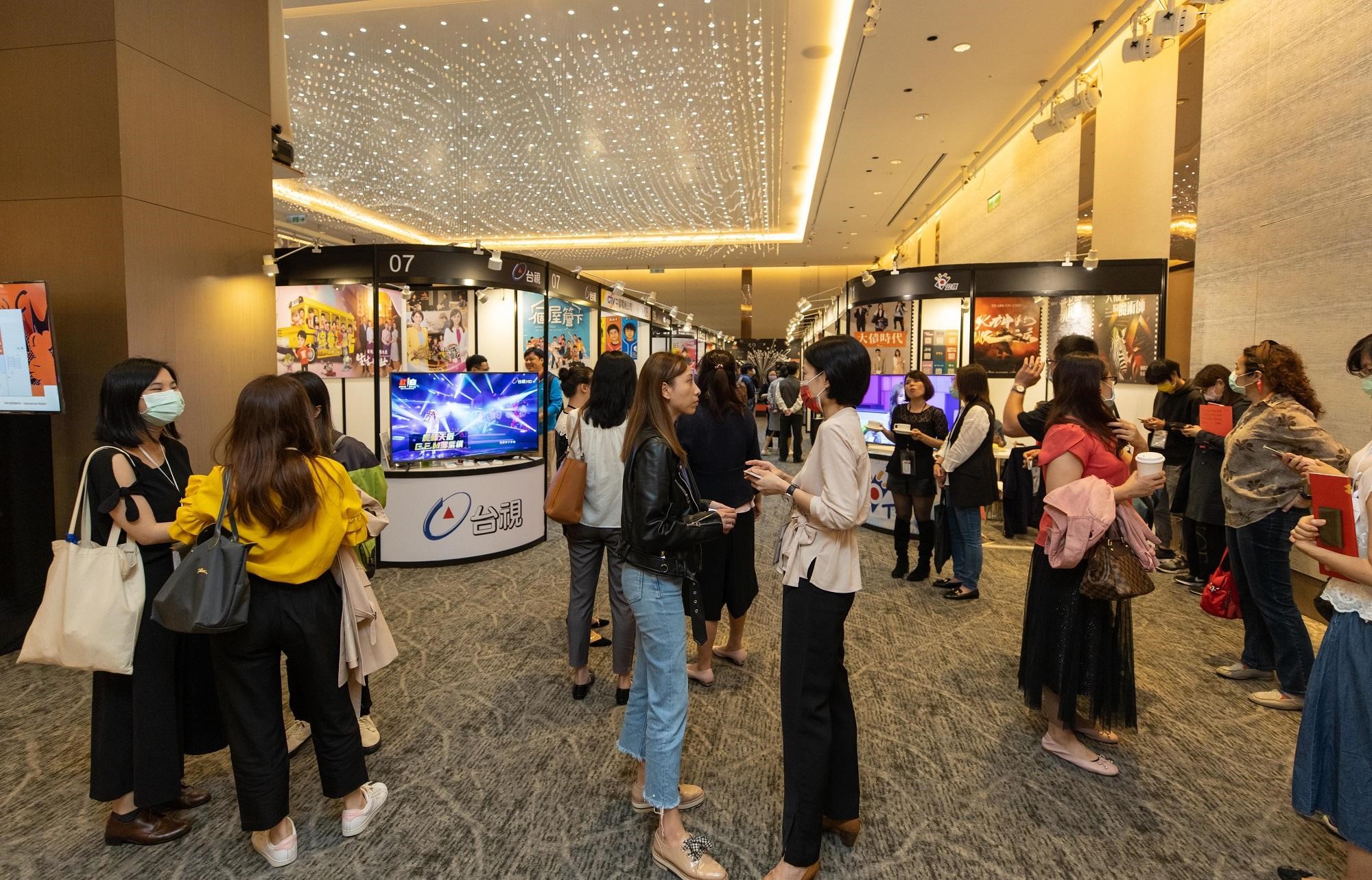TCCF市場交易暨創投媒合會現場，吸引影視業者到場交流，（文策院提供）