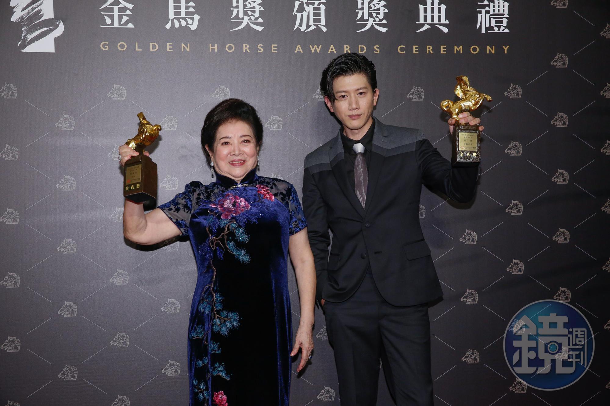 今年陳淑芳(左)連拿金馬獎最佳女配角、女主角兩個獎項,與最佳男主角莫子儀(右),都是評審心目中的最愛。