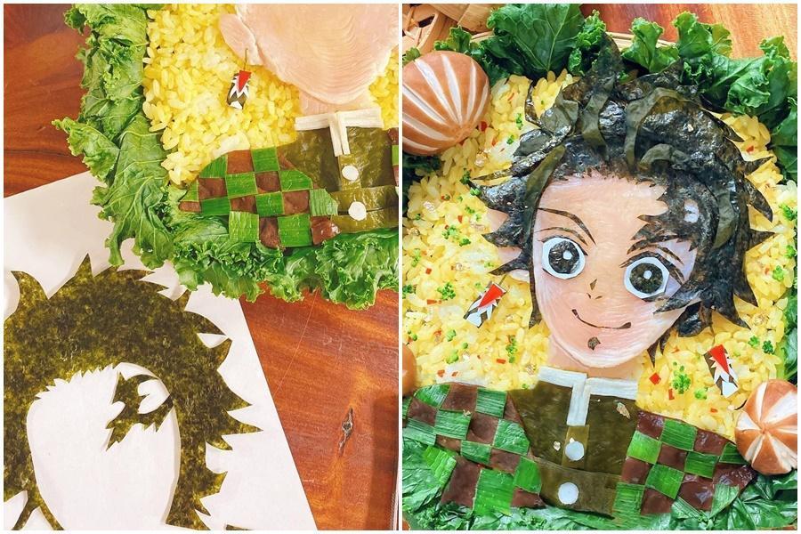 「竈門炭治郎」造型便當同樣難不倒馮媛甄。(翻攝自馮媛甄IG)