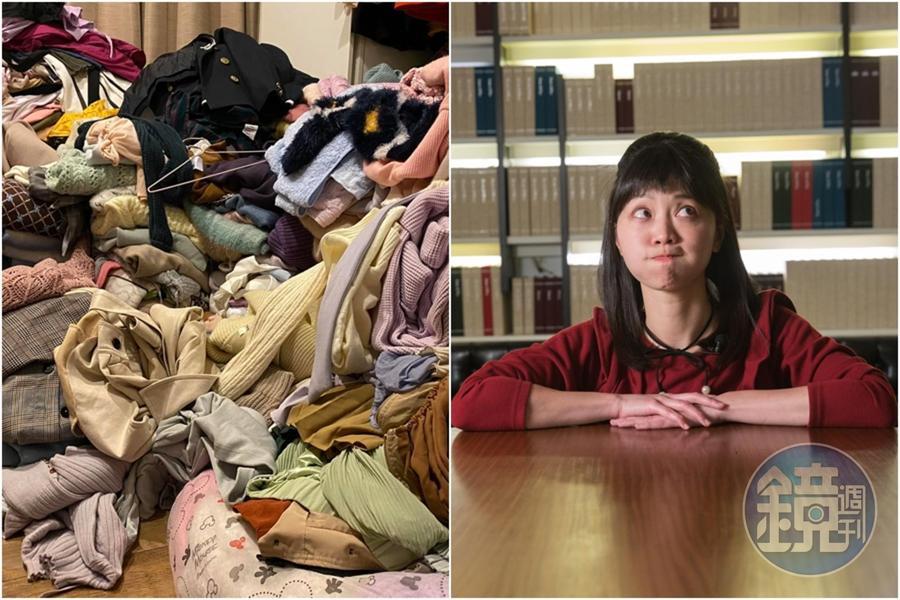 「港湖女神」高嘉瑜房間照片曝光,她自嘲宛如「資源回收場」。(左圖翻攝自高嘉瑜臉書)