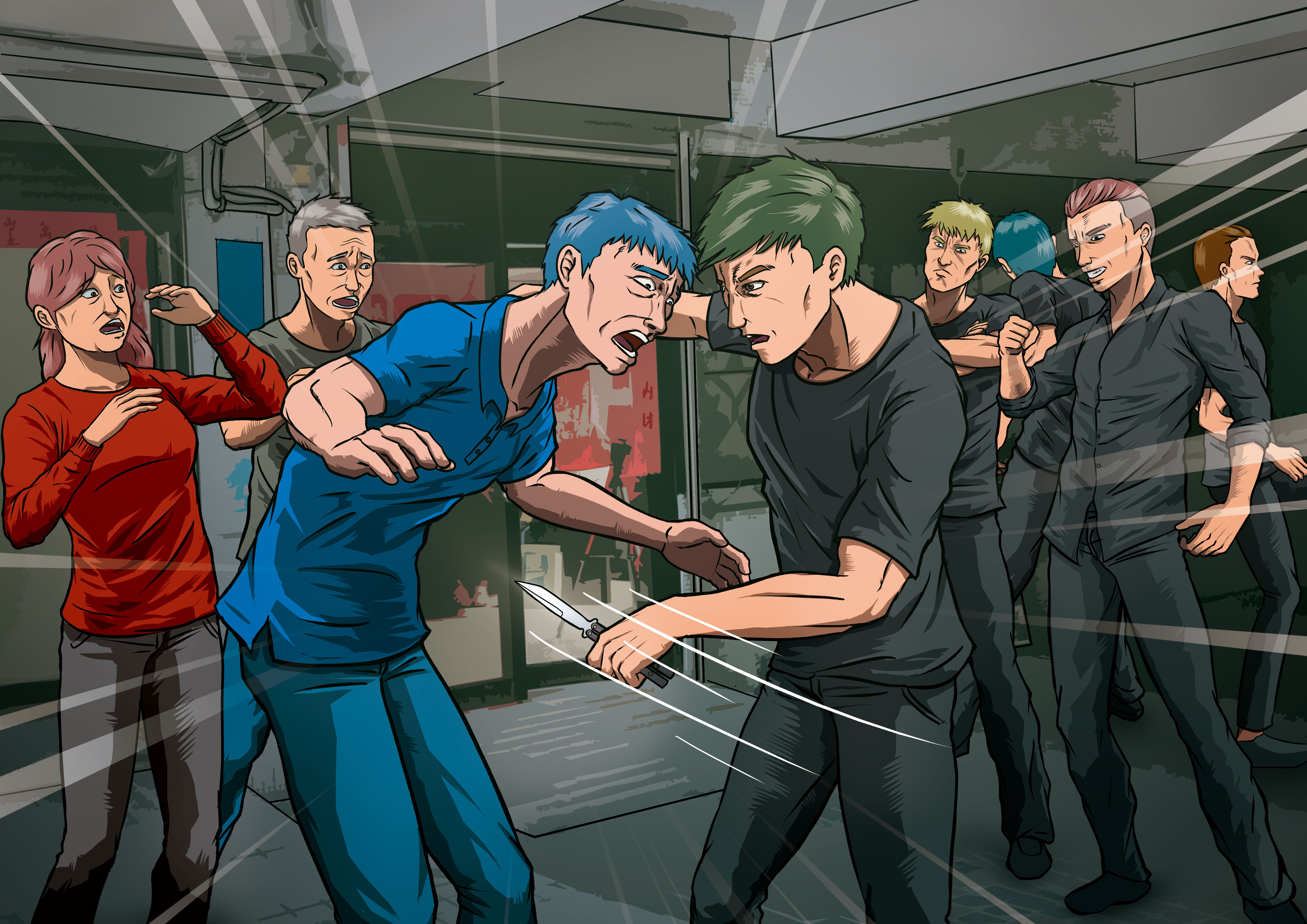 黑幫分子光化日下，在台北市松山區龍田里辦公處旁的廣場刺殺里民。