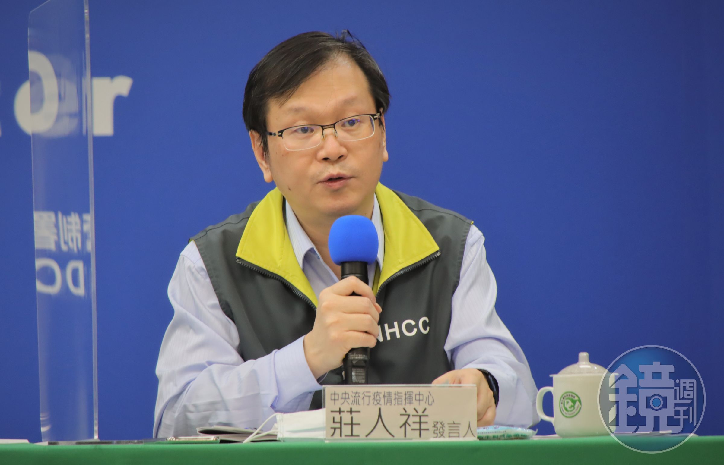 指揮中心發言人莊人祥指出，保守估計明年中民眾可以接種武肺疫苗。（中央流行疫情指揮中心提供）