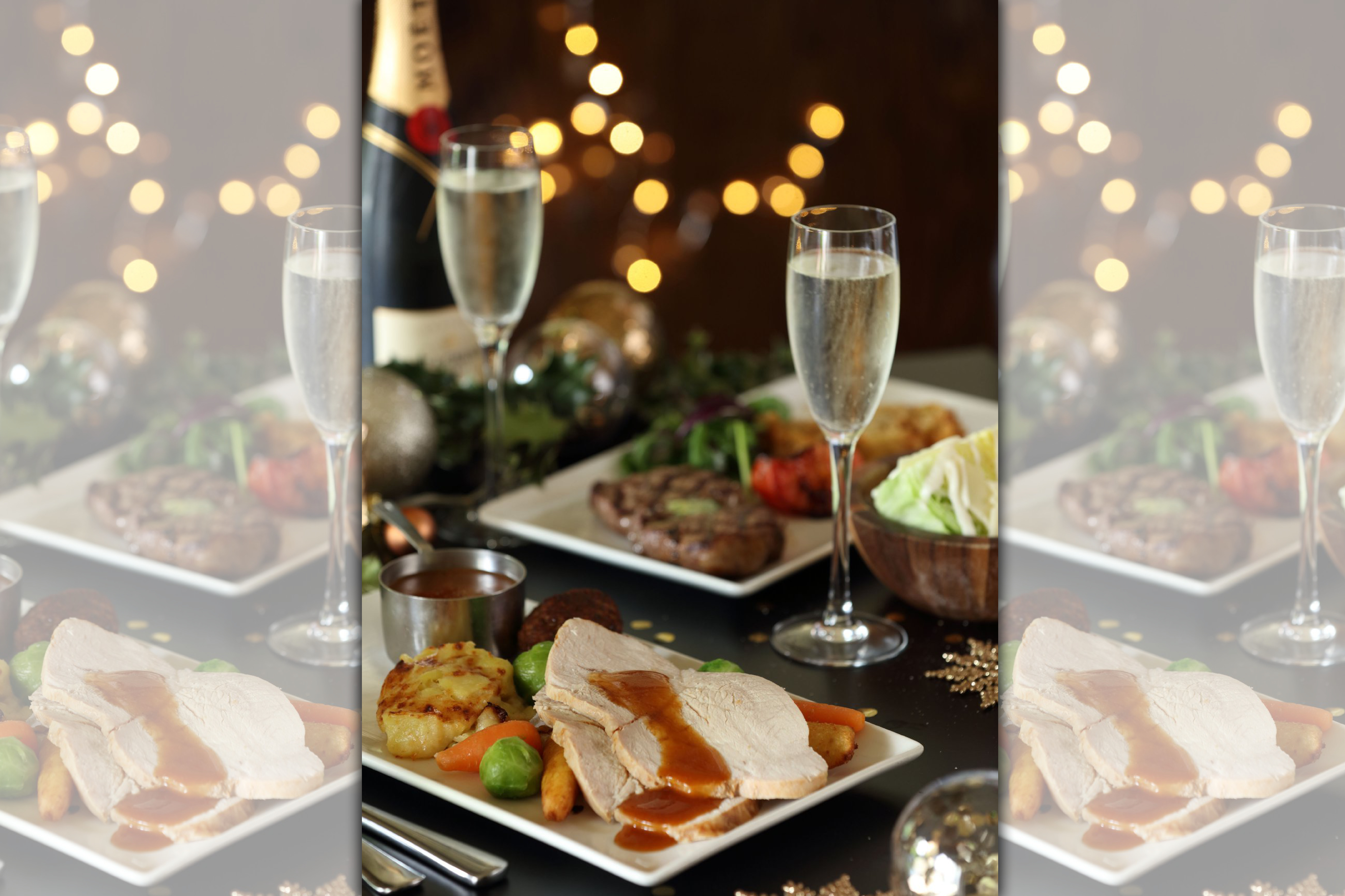 大衛等人穿著T恤到餐廳用餐，被服務生拒於門外。（翻攝Miller & Carter臉書）