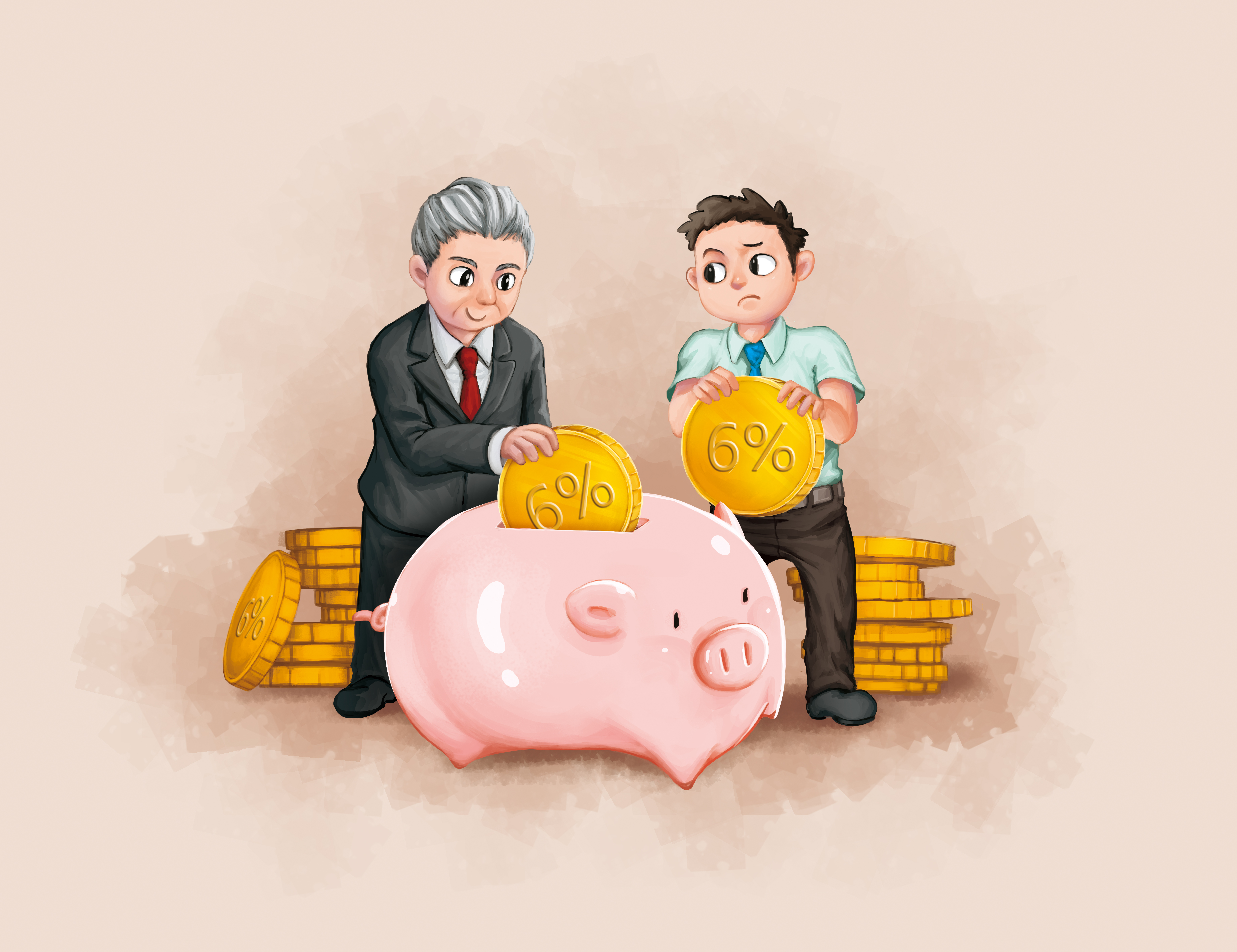 勞退是雇主提供的退休金，新制下勞工自己也可選擇再提6％。