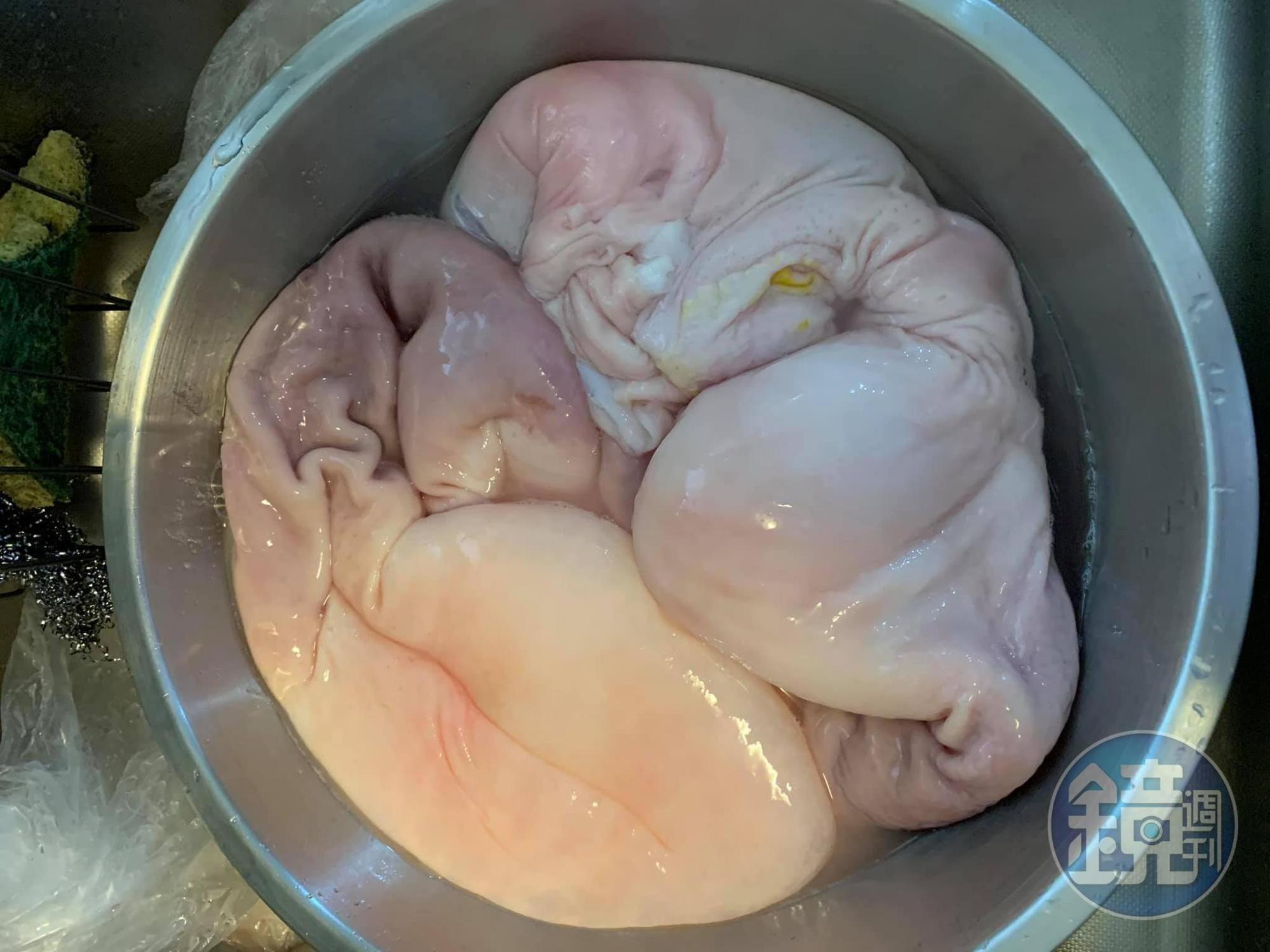 準備2付豬肚。