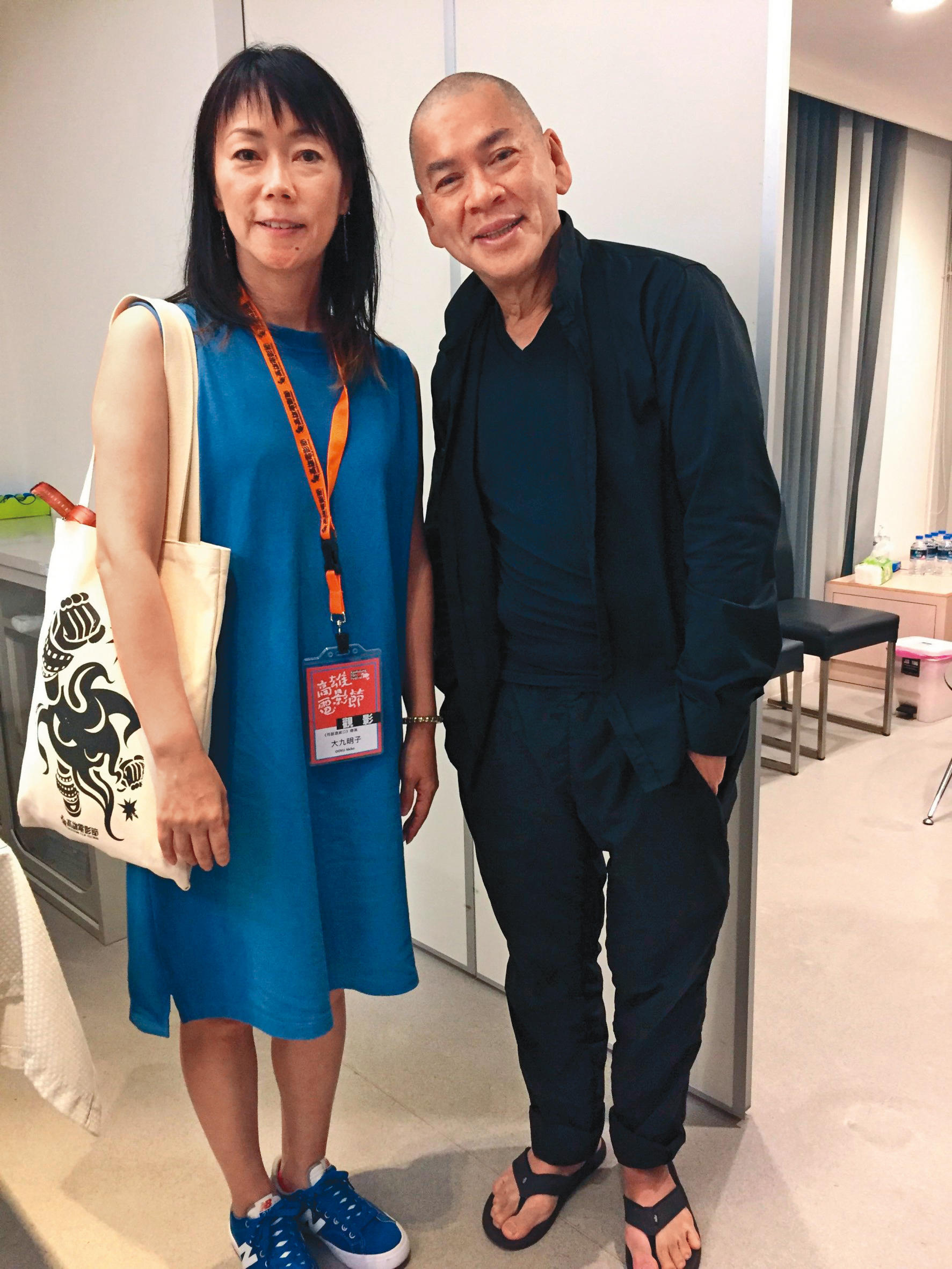 大九明子（左）去年出席高雄電影節活動，與蔡明亮（右）分享導演經。（高雄電影節提供）