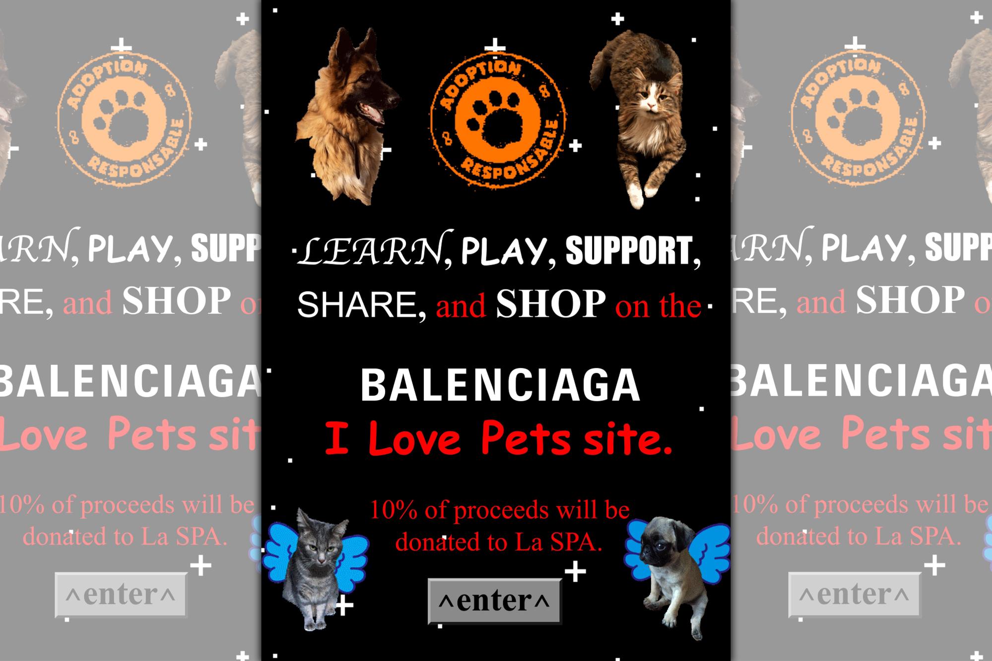 BALENCIAGA推出“I Love Pets”的膠囊系列,10%的收益將捐贈給法國最著名的動物保護慈善機構La SPA,BALENCIAGA為此系列設計的網頁,充滿濃濃復古風,很值得一探究竟!(BALENCIAGA提供)