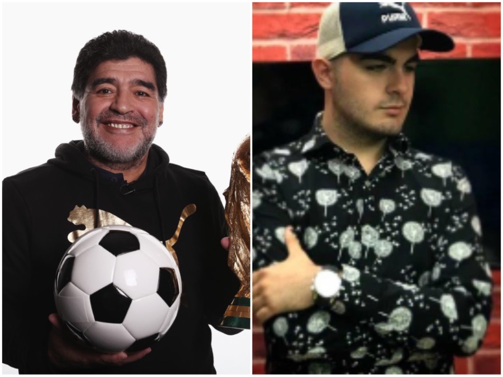 阿根廷球王馬拉度納逝世後，自稱是其私生子的19歲少年羅拉要求「開棺驗屍」。（翻攝自FIFA World Cup臉書、羅拉IG）