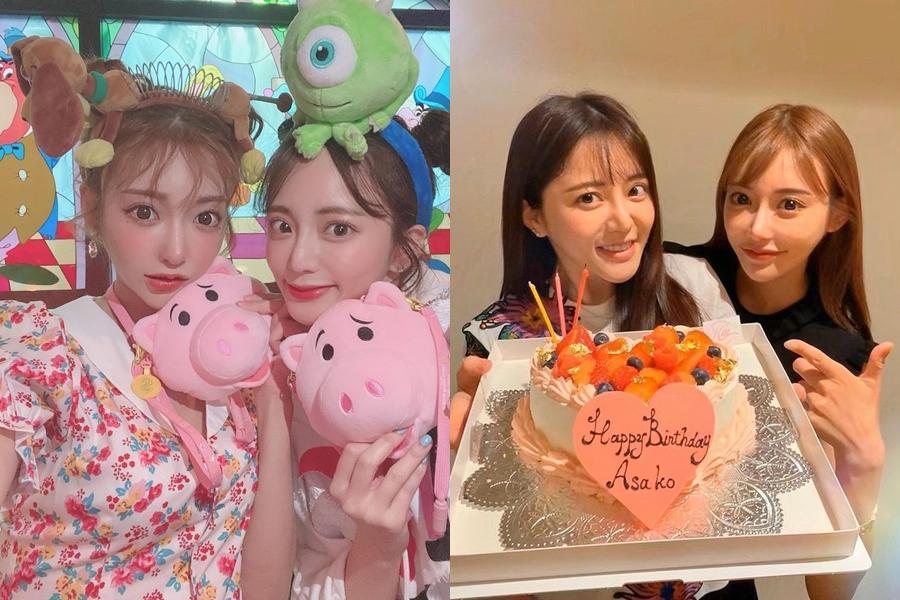 亞沙子(左2、右2)與知名AV女優明日花綺羅(左1、右1)是好友,除此之外三上悠亞也經常幫她按讚,被認為可能進軍成人產業界。(翻攝自谷亞沙子IG)