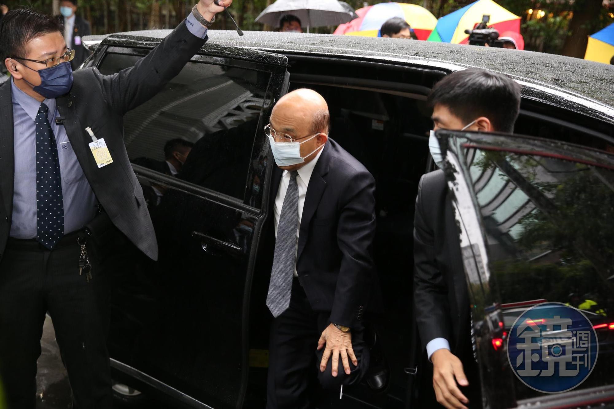 行政院長蘇貞昌今早到立院備詢。