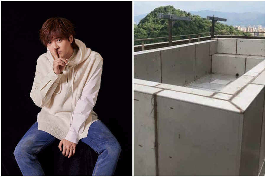 小豬羅志祥遭投訴，在自家頂樓違規蓋泳池。（翻攝自羅志祥臉書）