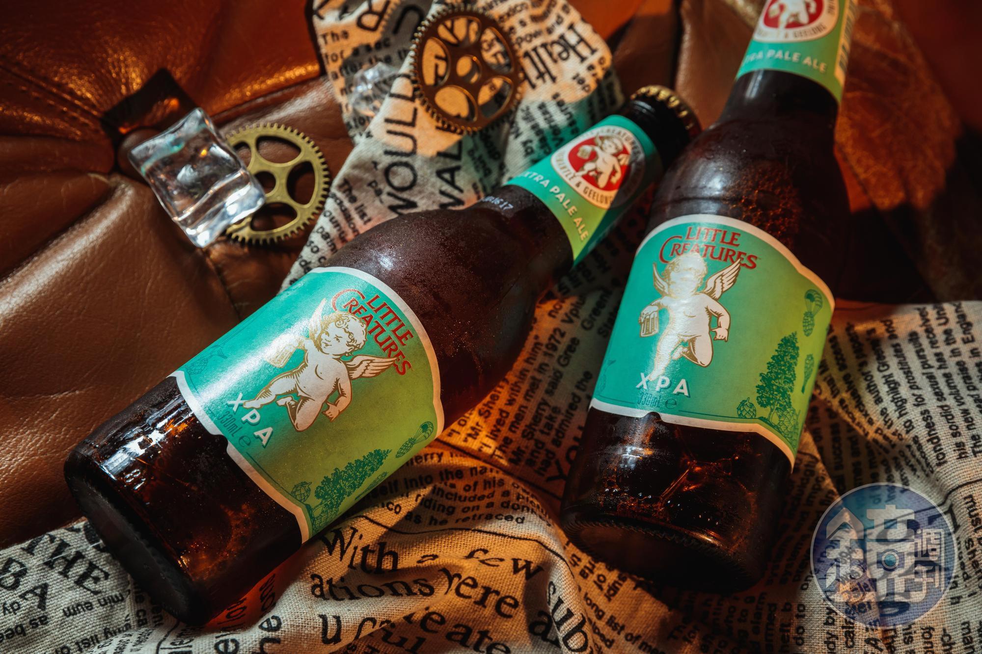 充滿熱帶水果風味的澳洲精釀啤酒「Little Creatures XPA」,是限量供應的非清酒選擇。(250元/瓶)