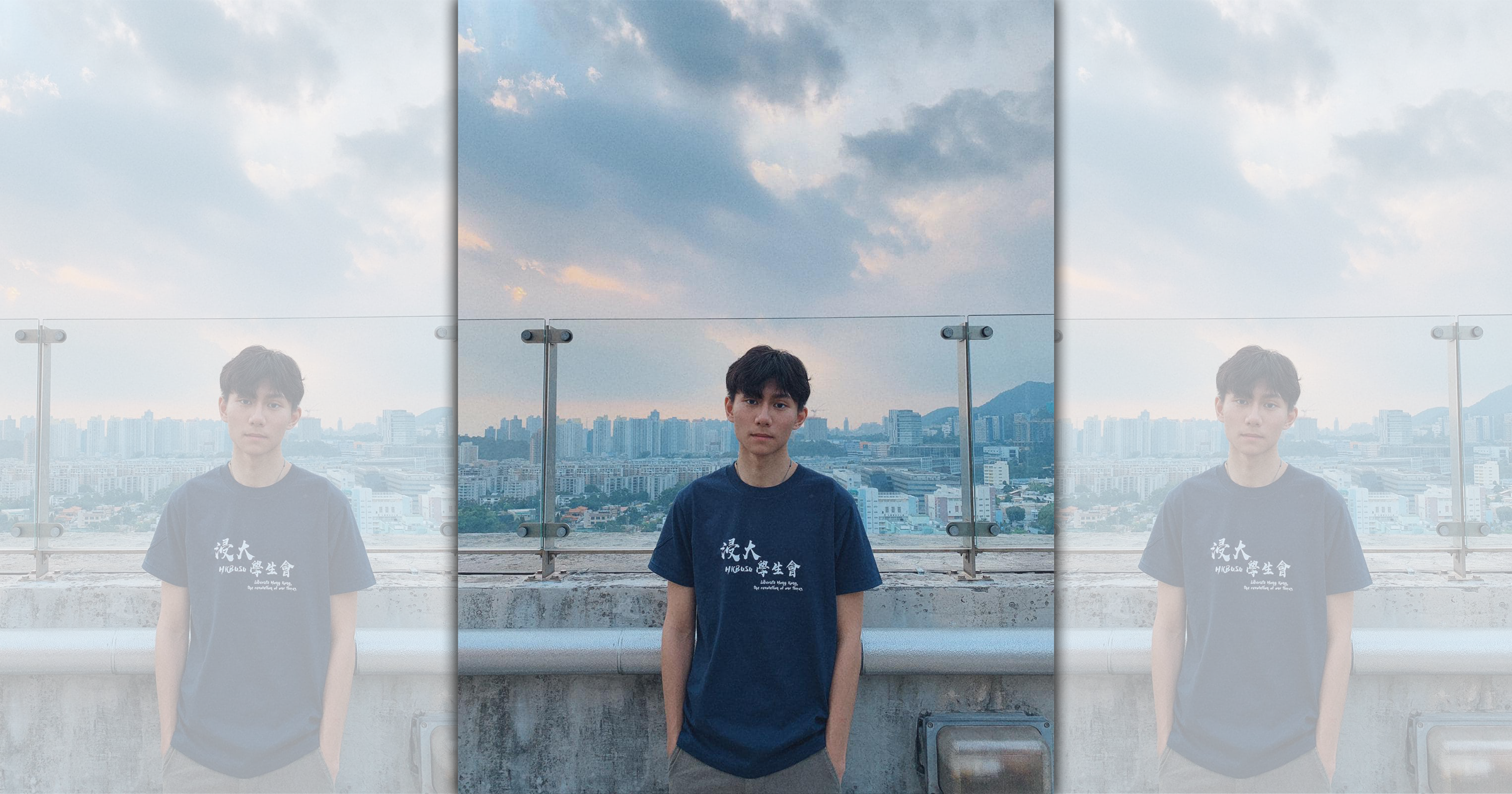 香港浸會大學學生會署理會長方仲賢今早被捕，多名浸大學生到警署聲援方仲賢。（翻攝自香港浸會大學學生會 Hong Kong Baptist University Students' Union臉書）