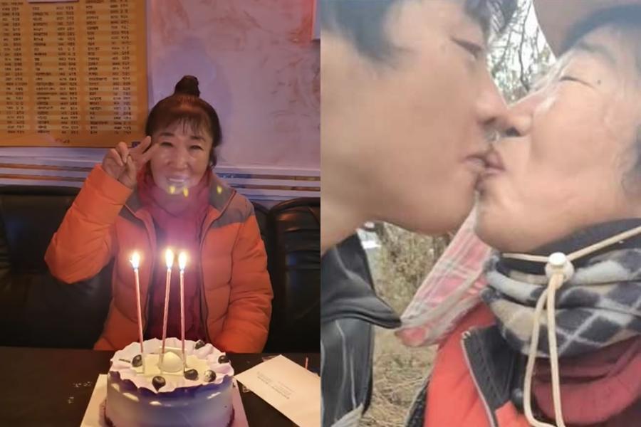 38歲的波仔（右圖左）和妻子（左圖、右圖右）拍影片，針對謊報年齡道歉。（翻攝自YouTube＠다정한부부）