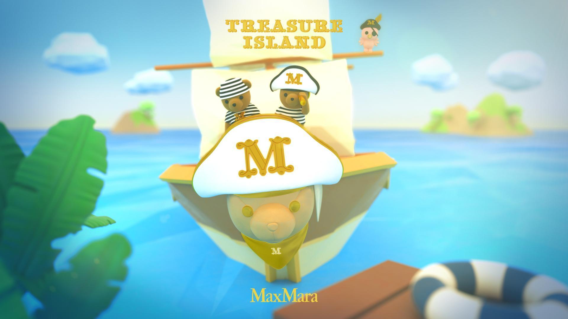 Max Mara超級可愛的吉祥物泰迪#MaxTheTeddy強勢回歸,推出限量Treasure Island系列。(華敦提供)