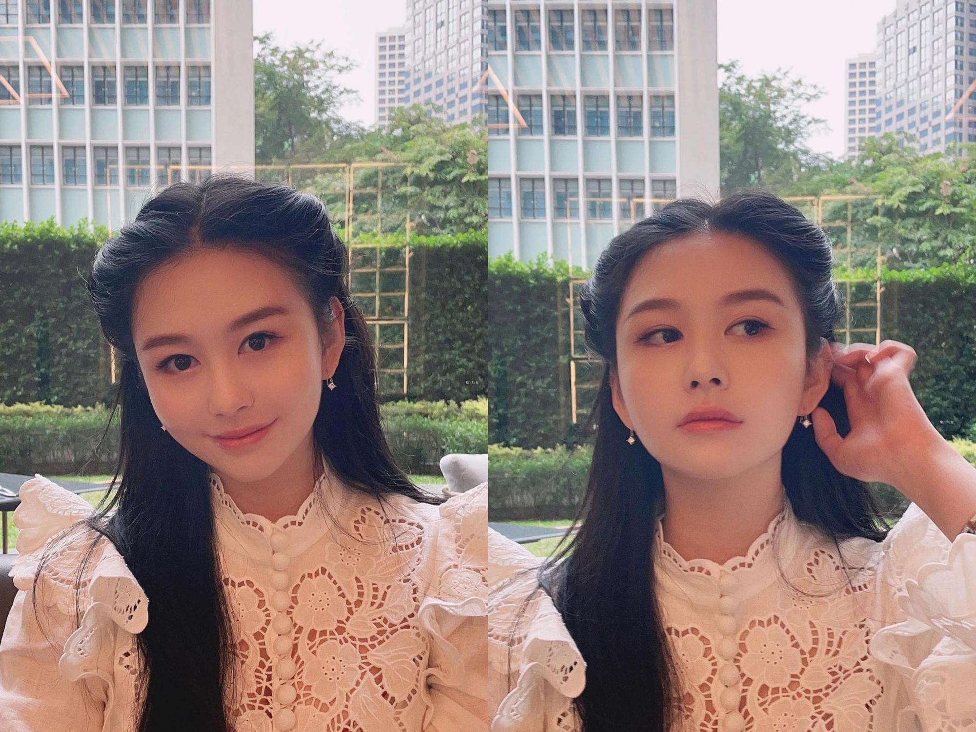 邱淑貞大女兒沈月昨日分享喝咖啡近照,一身公主氣質秒殺各路自以為的網美。(翻攝自沈月IG)