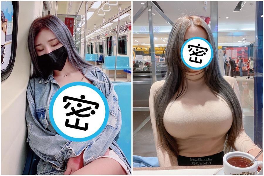 最近網路瘋傳爆乳正妹在捷運睡著照。(翻攝自泥泥IG)