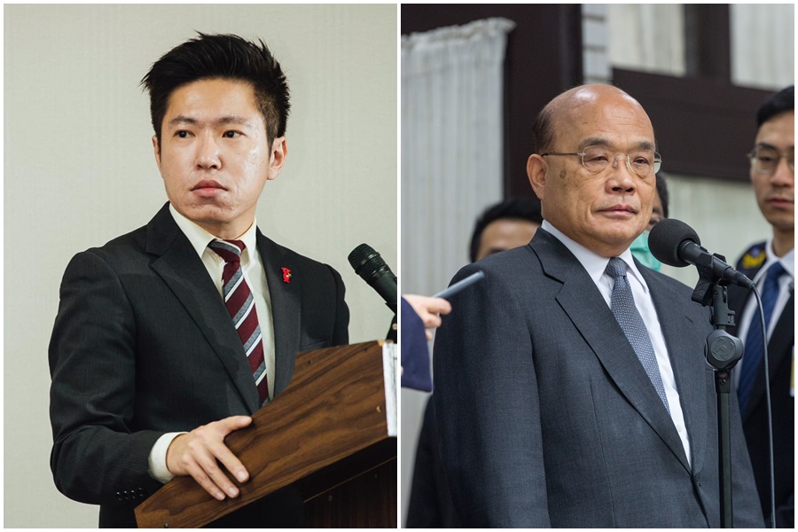 行政院長蘇貞昌（右）創下民選後累積任期最長的閣揆紀錄，但近期事件頻傳，外界傳出內閣改組消息，總統府發言人張惇涵（左）今日澄清「目前沒有內閣改組的規劃」。（翻攝自張淳涵臉書、本刊資料照）