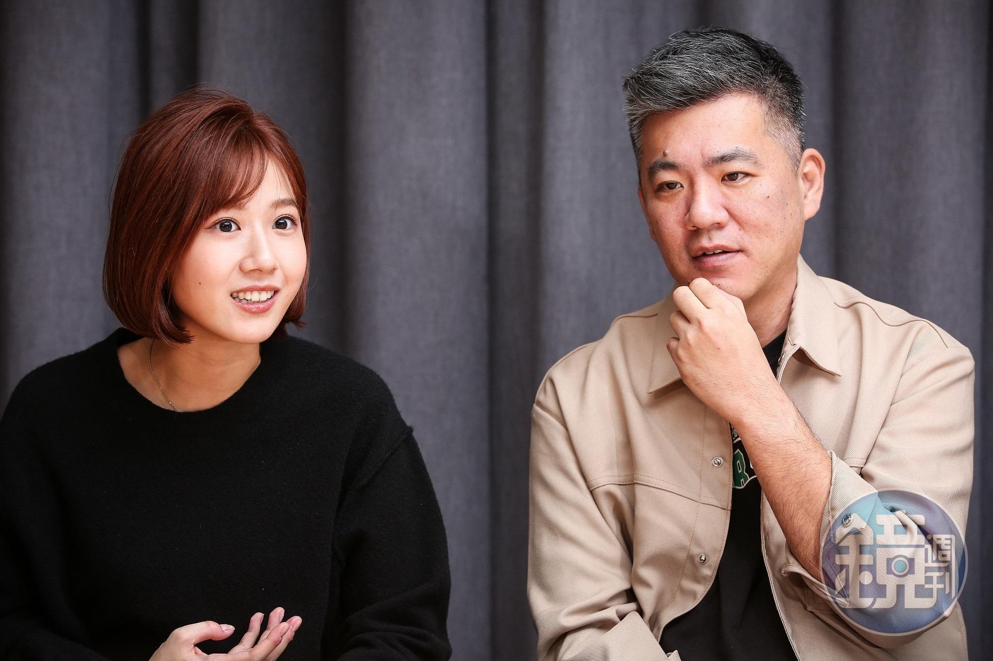 方志友（左）與前輩演員對戲彷彿上表演課，收穫滿滿。右為導演郝心翔。（本刊資料照）