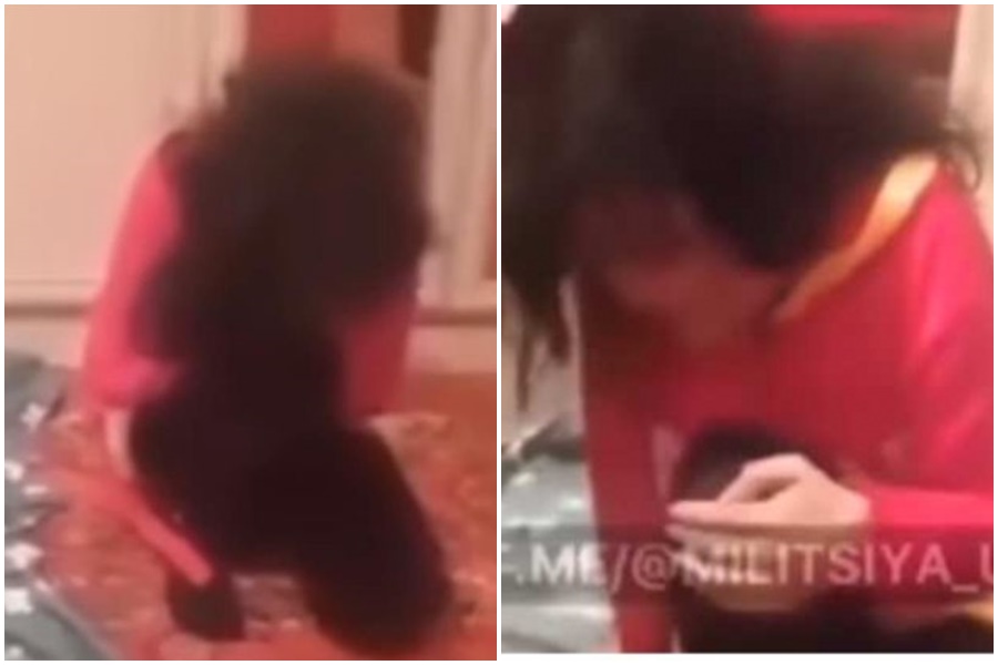 烏茲別克一名新娘新婚夜遭新郎質疑非處女，因此遭夫家強行驗貞操。（翻攝自自YouTube）